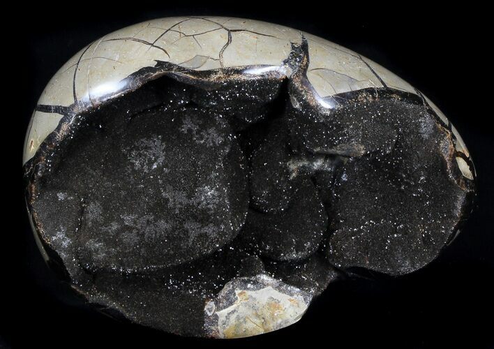 Bargain, Septarian Dragon Egg Geode - Crystal Filled #37369